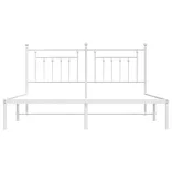 fehér fém ágykeret fejtámlával 183 x 213 cm