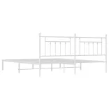 fehér fém ágykeret fejtámlával 200 x 200 cm