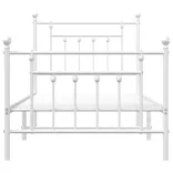 fehér fém ágykeret fej- és lábtámlával 90 x 190 cm