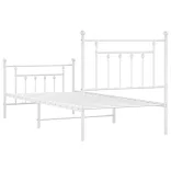 fehér fém ágykeret fej- és lábtámlával 90 x 190 cm