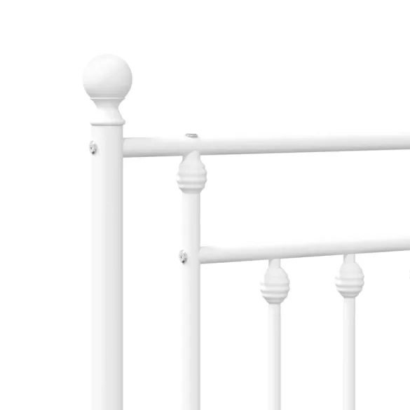 fehér fém ágykeret fej- és lábtámlával 90 x 190 cm