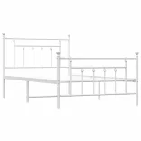 fehér fém ágykeret fej- és lábtámlával 100x200 cm