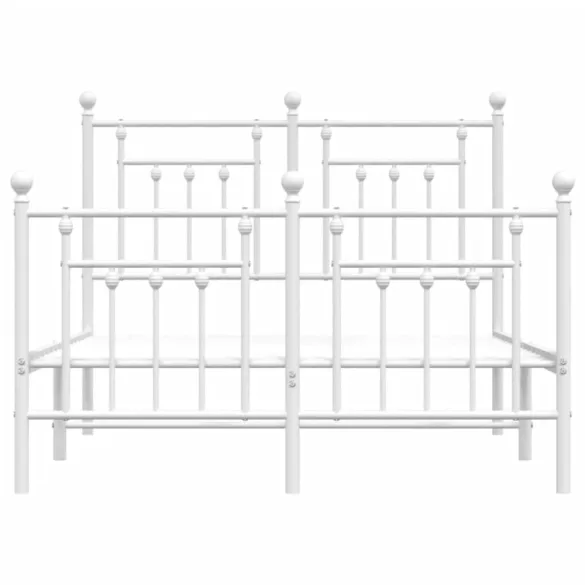 fehér fém ágykeret fej- és lábtámlával 120x200 cm