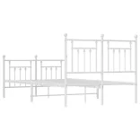 fehér fém ágykeret fej- és lábtámlával 135x190 cm