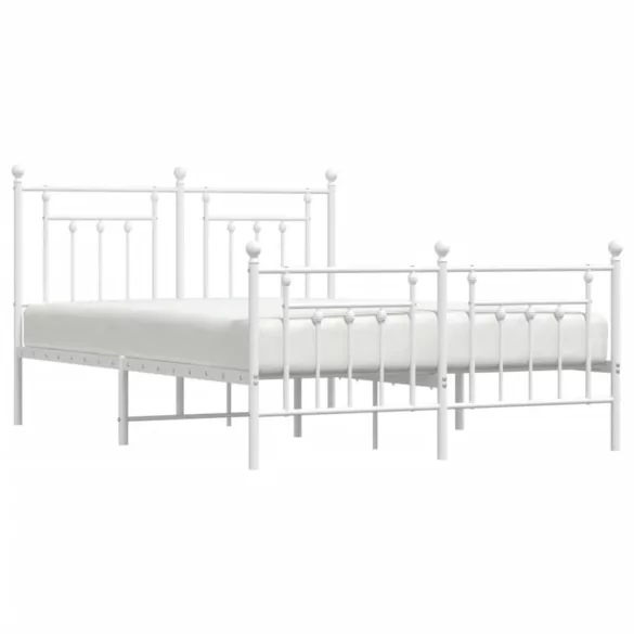 fehér fém ágykeret fej- és lábtámlával 140x200 cm