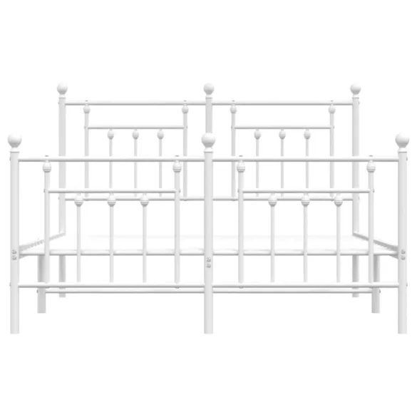 fehér fém ágykeret fej- és lábtámlával 140x200 cm