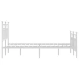 fehér fém ágykeret fej- és lábtámlával 140x200 cm