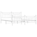 fehér fém ágykeret fej- és lábtámlával 193 x 203 cm