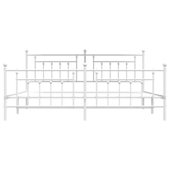 fehér fém ágykeret fej- és lábtámlával 193 x 203 cm