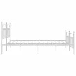 fehér fém ágykeret fej- és lábtámlával 193 x 203 cm