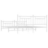 fehér fém ágykeret fej- és lábtámlával 193 x 203 cm