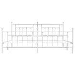 fehér fém ágykeret fej- és lábtámlával 200x200 cm