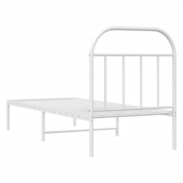 fehér fém ágykeret matrac nélkül fejtámlával 180 x 200 cm