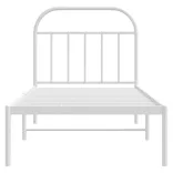 fehér fém ágykeret fejtámlával 90x200 cm