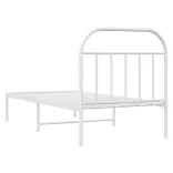 fehér fém ágykeret fejtámlával 90x200 cm