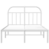 fehér fém ágykeret fejtámlával 135 x 190 cm
