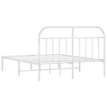 fehér fém ágykeret fejtámlával 160 x 200 cm