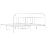 fehér fém ágykeret fejtámlával 193 x 203 cm