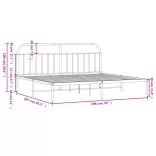 fehér fém ágykeret fejtámlával 193 x 203 cm