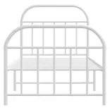 fehér fém ágykeret fej- és lábtámlával 90 x 190 cm