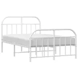 fehér fém ágykeret fej- és lábtámlával 120 x 190 cm