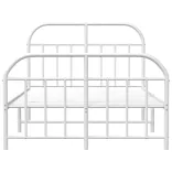 fehér fém ágykeret fej- és lábtámlával 120x200 cm