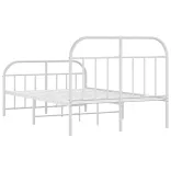 fehér fém ágykeret fej- és lábtámlával 120x200 cm