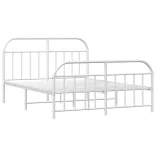 fehér fém ágykeret fej- és lábtámlával 135x190 cm