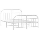 fehér fém ágykeret fej- és lábtámlával 140 x 190 cm