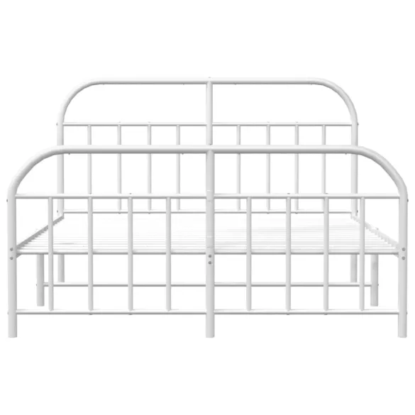 fehér fém ágykeret fej- és lábtámlával 180 x 200 cm