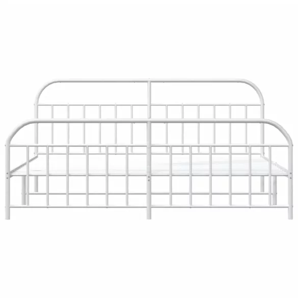 fehér fém ágykeret fej- és lábtámlával 193 x 203 cm