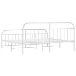fehér fém ágykeret fej- és lábtámlával 193 x 203 cm