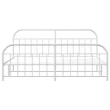 fehér fém ágykeret fej- és lábtámlával 200x200 cm