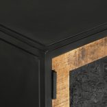 tömör mangófa és vas TV-szekrény 110 x 30 x 40 cm