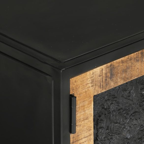 tömör mangófa és vas TV-szekrény 110 x 30 x 40 cm