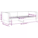 világosszürke szövet kanapéágy keret 90 x 200 cm