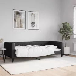 fekete szövet kanapéágy 90 x 200 cm