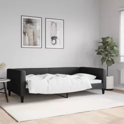 fekete szövet kanapéágy 100 x 200 cm