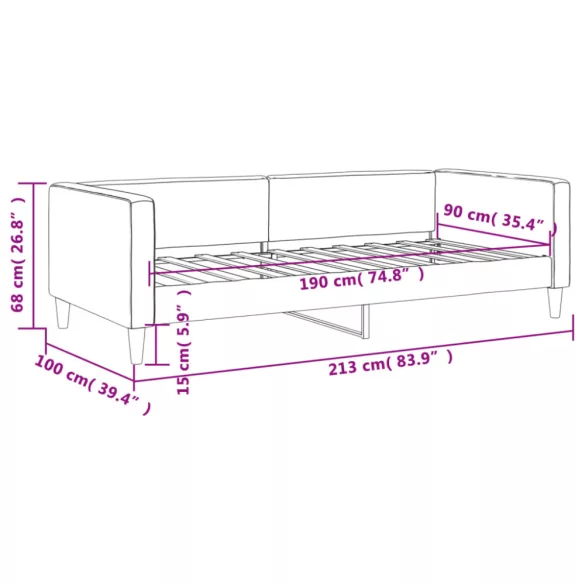 világosszürke szövet kanapéágy 90 x 190 cm