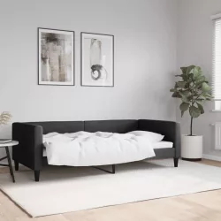 fekete szövet kanapéágy 90 x 190 cm