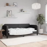 fekete szövet kanapéágy 80 x 200 cm