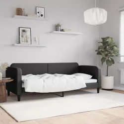 fekete szövet kanapéágy 80 x 200 cm