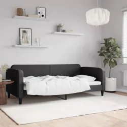 fekete szövet kanapéágy 90 x 200 cm