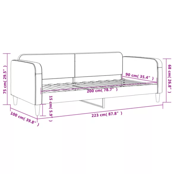 tópszínű szövet kanapéágy 90 x 200 cm
