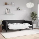 fekete szövet kanapéágy 100 x 200 cm