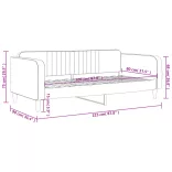 világosszürke bársony kanapéágy keret 80 x 200 cm