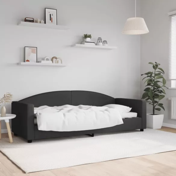 fekete szövet kanapéágy 80 x 200 cm