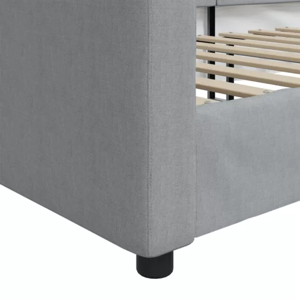 világosszürke szövet kanapéágy keret 90 x 200 cm