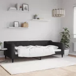 fekete szövet kanapéágy 90 x 200 cm