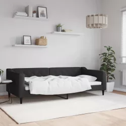 fekete szövet kanapéágy 90 x 200 cm
